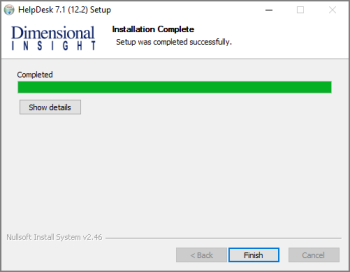 The HelpDesk installation is complete.